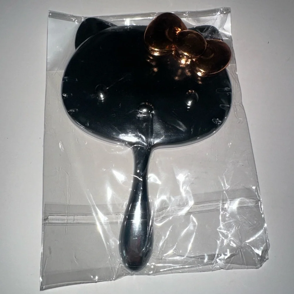 Hello Kitty Silver-Tone Handheld Mirror with Gold Bow